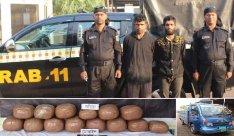 সোনারগাঁও থেকে ৪০ কেজি গাঁজাসহ ২ মাদক ব্যবসায়ী আটক 
